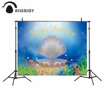 

Allenjoy backgrounds for photo studio Ocean Cartoon Coral Custom Landscape Birthday backdrop new original design fantasy props
