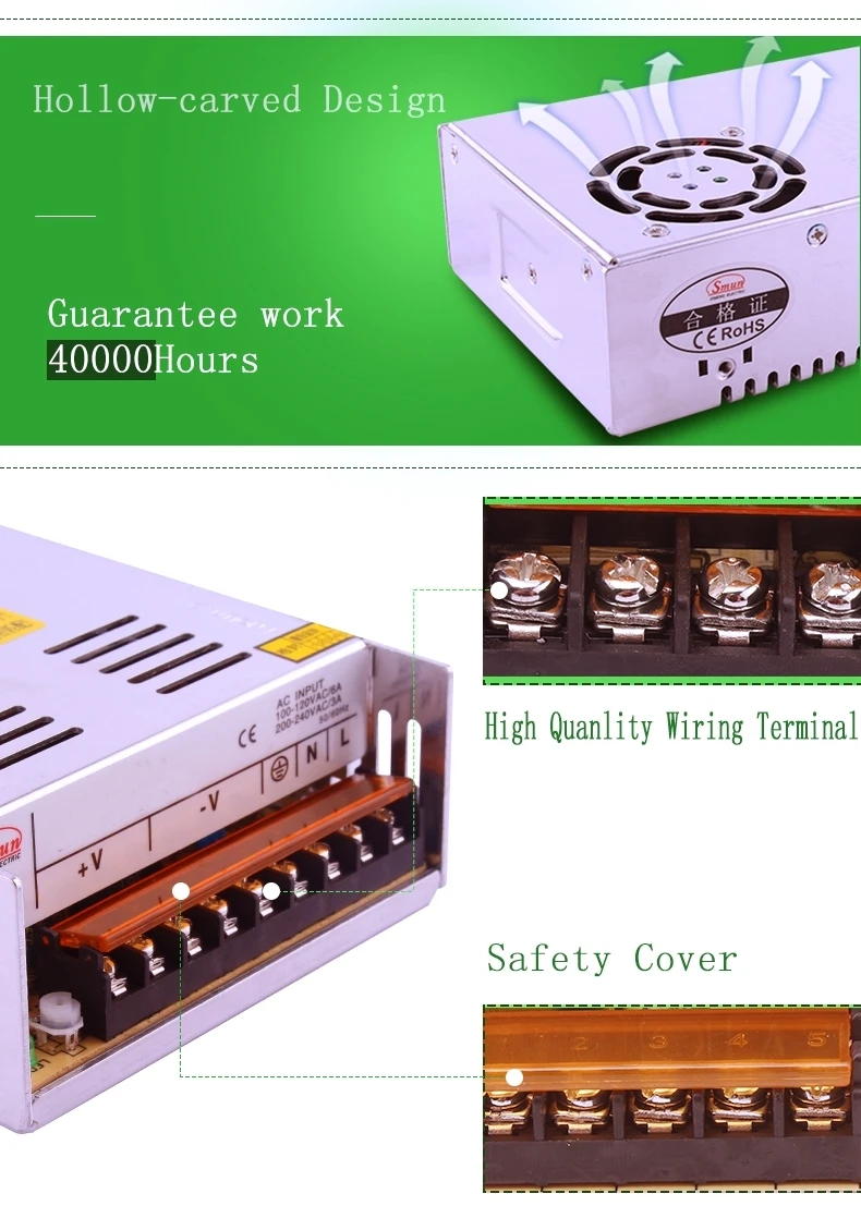 Смун один Выход AC-DC 400W 12V 33A Питание для Светодиодные ленты