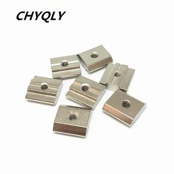 

100pcs 30-M4 T Sliding Nut Block Square nuts for 3030 Aluminum Profile Slot Zinc Coated Plate Aluminum connector Accessories