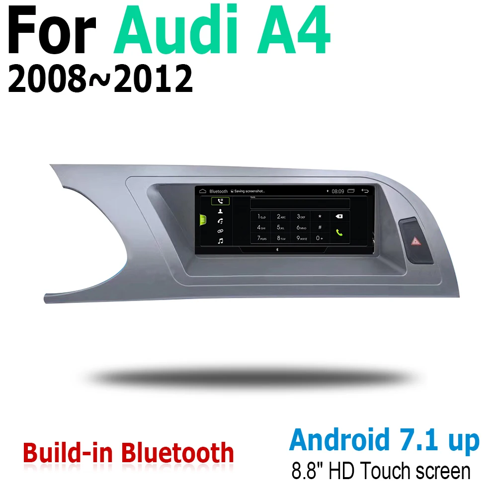 Sale 8.8" Android 2G RAM For Audi A4 8K 2008~2012 MMI GPS Touch Screen Multimedia Player Stereo Autoradio navigation original style 4 Sale 8.8" Android 2G RAM For Audi A4 8K 2008~2012 MMI GPS Touch Screen Multimedia Player Stereo Autoradio navigation original style 4