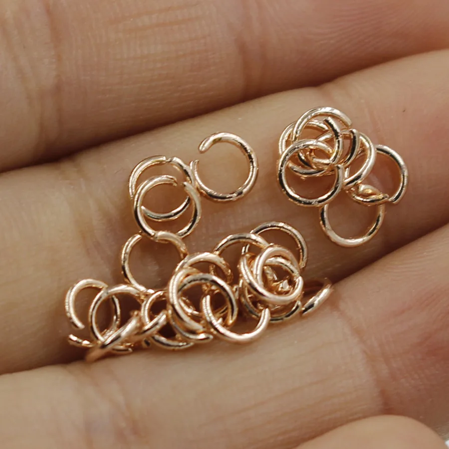 5mm 6mm Golden Rose Gold Stainless Steel Single Lap Jump Ring Connectors For Jewelry Making Diy Hand Made Hook Pendant Jewelry Findings