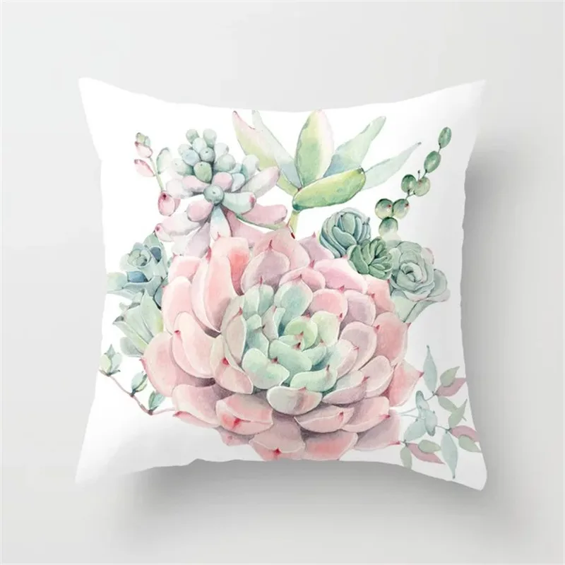 Succulent Plants Cushion Cover Cactus Series Green Plant Printed Pillowcase Multicapacity Process Throw Pillow Covers Decorative