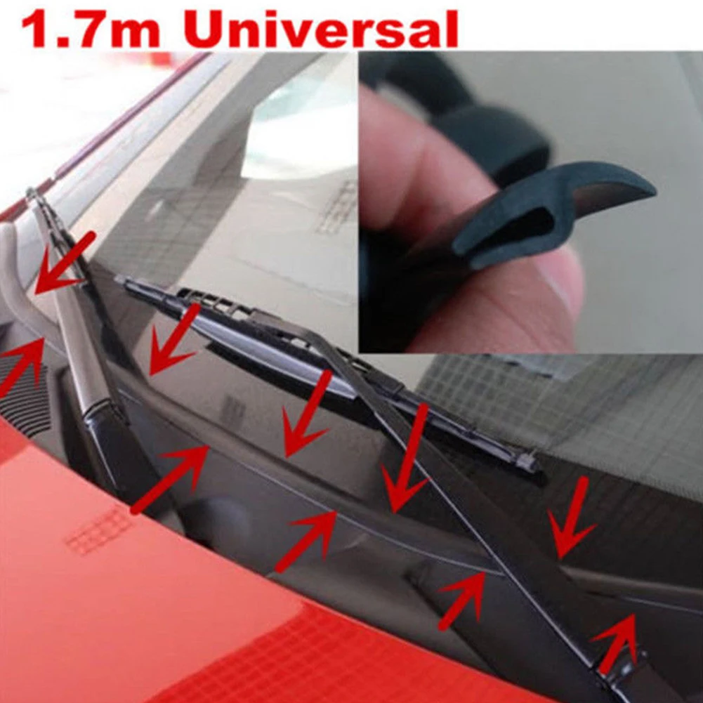 Черная универсальная прочная накладка на лобовое стекло, формовочные полоски, автомобильные принадлежности, уплотненные полоски, резиновое уплотнение для автомобиля, 1,7 м
