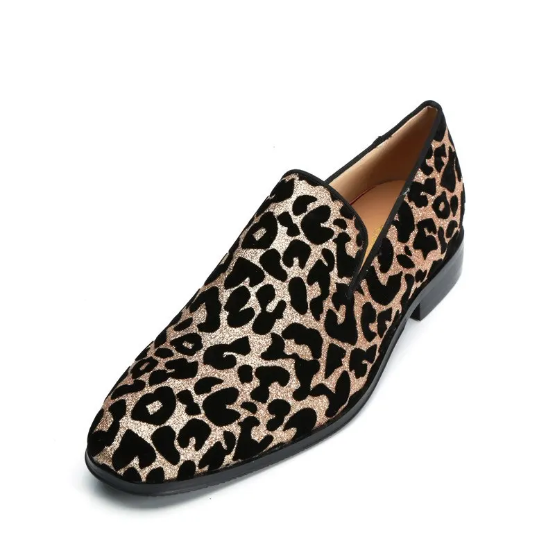 

SHOOEGLE Fashion Men Leopard Slip-on Loafers Vintage Style Casual Shoes Prom Party Wedding Shoes Size 39-47 Free Shipping