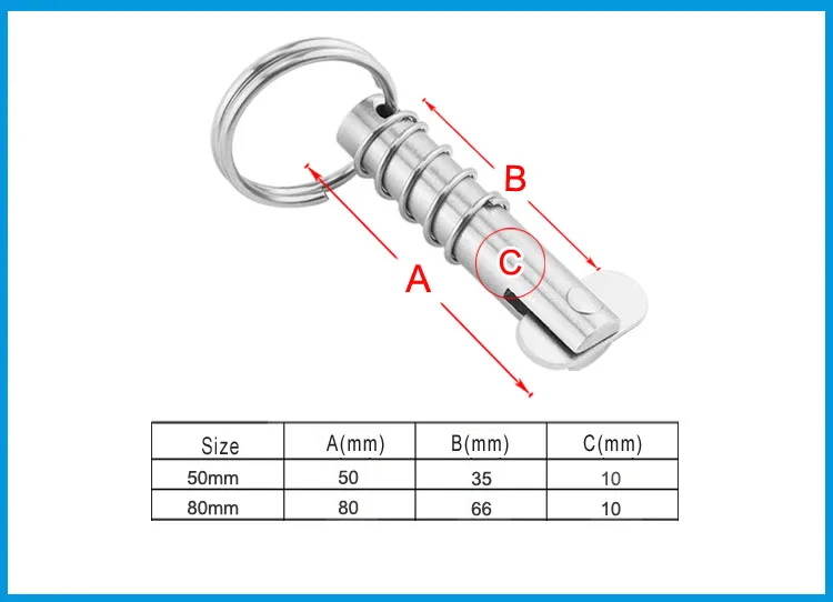 M10 * 50 мм Морской сорт нержавеющая сталь 316 лодка Quick Release Pin морских палубе аппаратных Сменные петли аксессуары