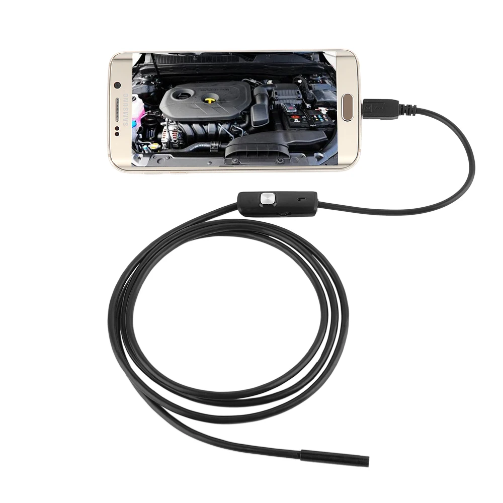 Goede JCWHCAM Mini Camera Android USB Endoscoop 5.5mm Lens 1 m 1.5 m 2 m 3.5 m 5 m Zachte Kabel Pijp Snake Endoscoop Auto Inspectie Camera