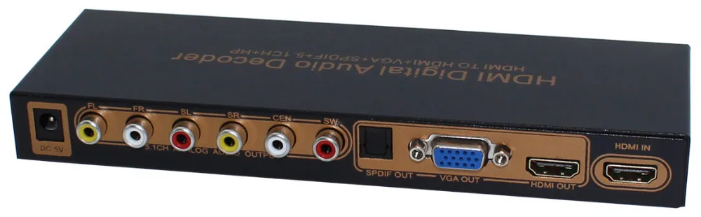

Free Shipping HDMI Digital Audio Decoder HDMI TO HDMI+VGA+SPDIF+5.1CH+H P decoder for DVD Blue-Ray DVD PS3 X360BOX HD Player