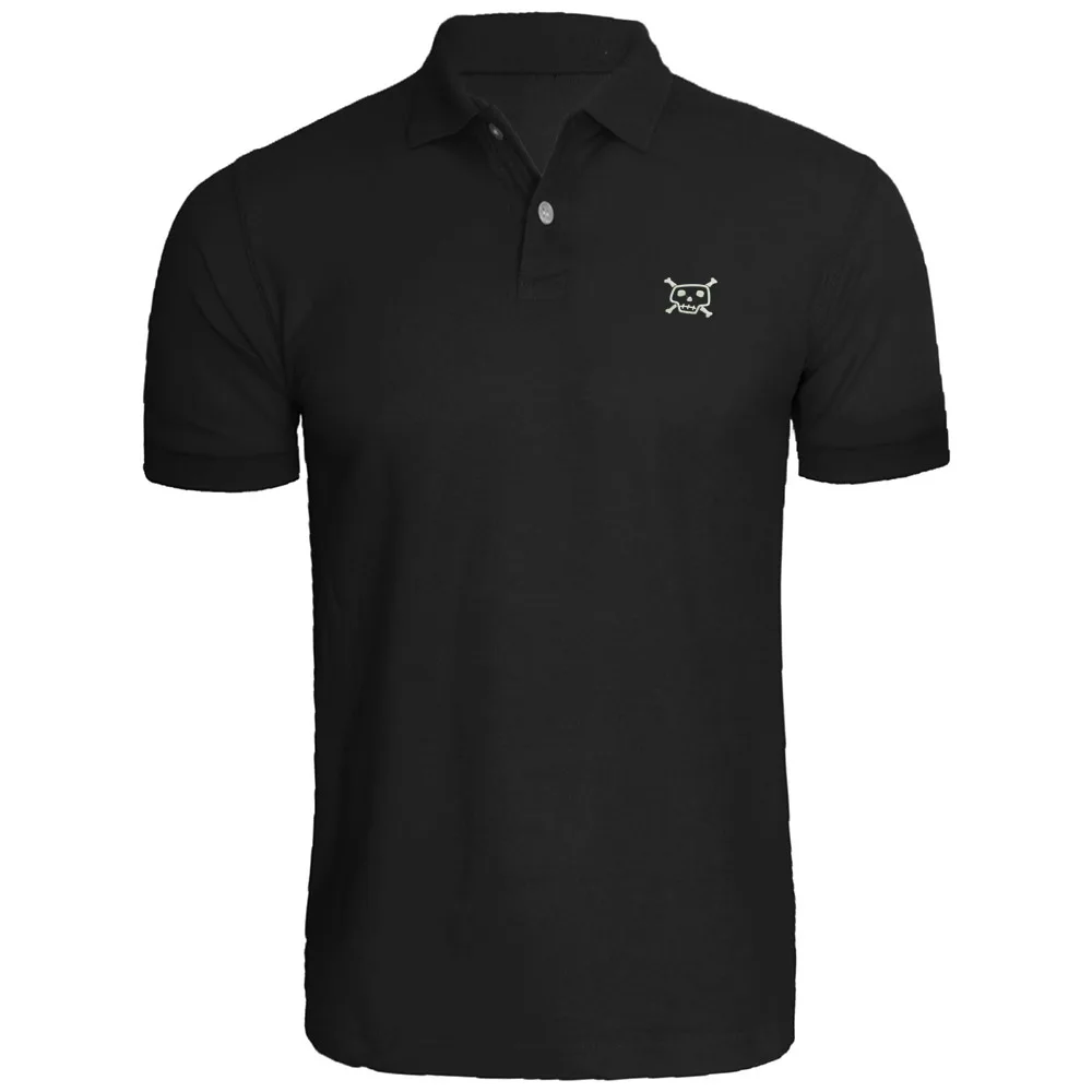 

Mens Skull and Bones Evil Cool Embroidery Embroidered Polo Shirts