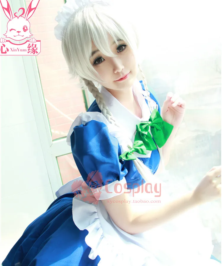 Женский костюм горничной Izayoi Sakuya Cos для косплея из аниме проект TouHou наборы