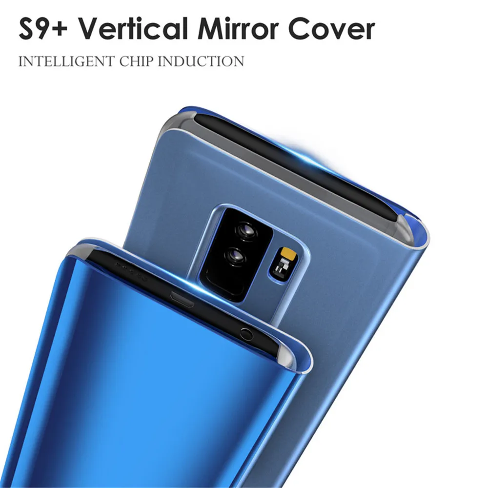 Зеркальный флип чехол для Samsung Galaxy S8 S9 A8 A6 2018 Plus S6 S7 Edge Note 8 A3 A5 A7 J5 J7 2017 iphone X 6 6s 7