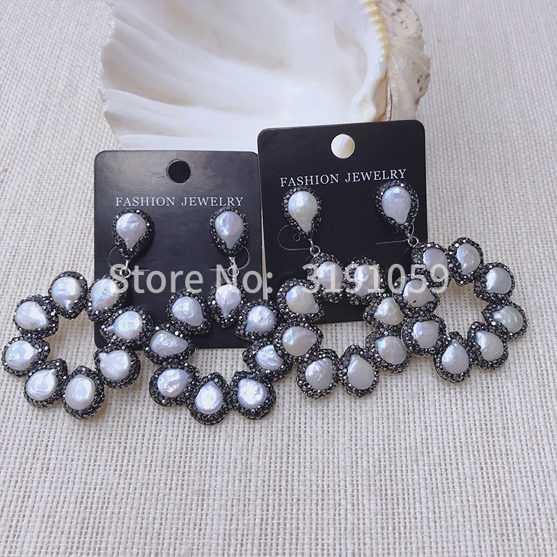 

Fashion simple atmosphere joker glass star with the same brand handmade hot style hot pearl ultra fashionable earrings