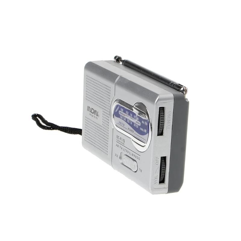 

BC-R119 Portable Mini Radio 2-Band AM FM World Receiver Retractable Antenna DC 3V