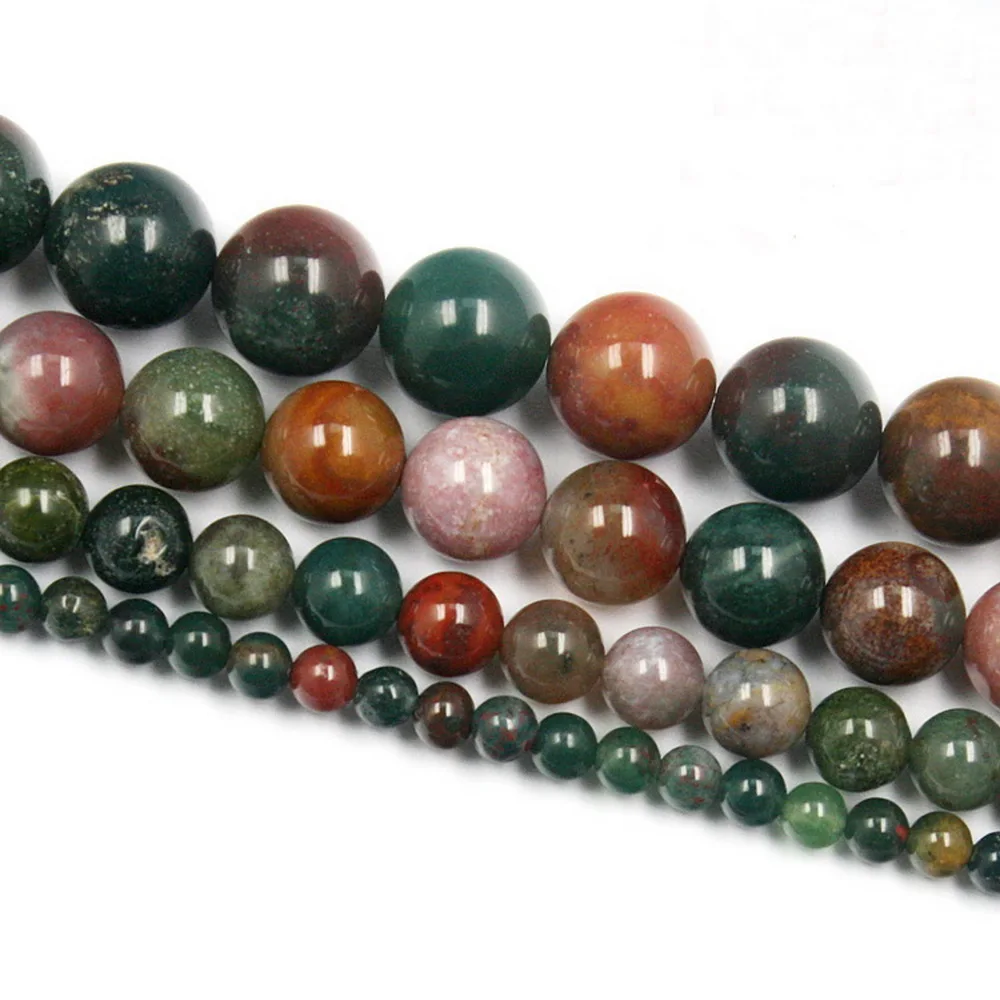 

4-10mm Smooth Indian Stone Round Loose Beads Pick Size 15"Diy Bracelet Necklace For Jewelry Free Shipping
