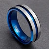 TIGRADE 8mm Men Black Tungsten Carbide Ring Thin Blue Line Wedding Band Vintage Men Jewelry Anime Anel Masculino Aneis Size 6-15 4