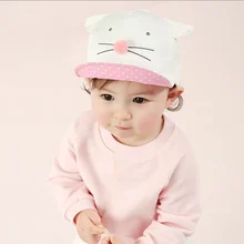 1 шт Lytwtw для девочек унисекс для мальчиков детские шапки симпатичная бейсболка 2 цвета для малышей хлопок кошка младенец солнце лето на открытом воздухе