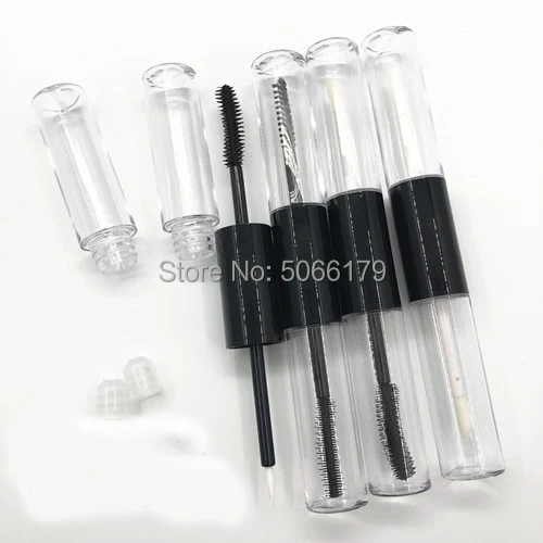 

10ML Slim Empty Double-edge Mascara Tube, Clear Transparent Cosmetic Lip Gloss Container, Eyeliner Liquid Refillable Bottle