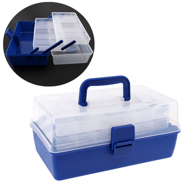 Blue + Transparent Portable 30*18*15cm Multifunctional 3 Layers Big Fishing  Tackle Box With Durable Plastic - Fishing Tackle Boxes - AliExpress