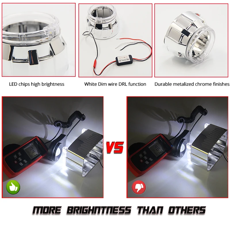 ROYALIN Halogen Lens H1 Projector Headlight with CCFL Halo Rings Angel eyes White Red Blue for H1 H4 H7 Auto Xenon Lamp DIY ROYALIN Halogen Lens H1 Projector Headlight with CCFL Halo Rings Angel eyes White Red Blue for H1 H4 H7 Auto Xenon Lamp DIY
