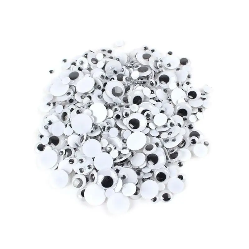 

300pcs Plastic Wiggle Googly Eyes Self-Adhesive for DIY Dolls Kids Crafts Diy Accessories (Black & Mulitcolor)