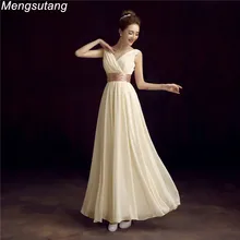 Robe de soiree вечернее платье с v-образным вырезом простое однотонное Плиссированное Шифоновое Платье Vestidos de festa платья для выпускного вечера на заказ