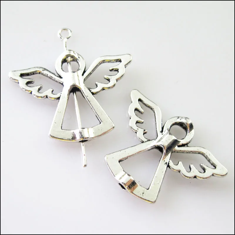 

New 6Pcs Tibetan Silver Angel Wings Spacer Frame Beads Charms 22x29mm