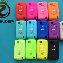 3 кнопки дистанционного управления силиконовый чехол для ключей для peugeot 207 407 407SW для Citroen C4 C5 C6 C8 автомобильный флип-Брелок оболочка пустой складной