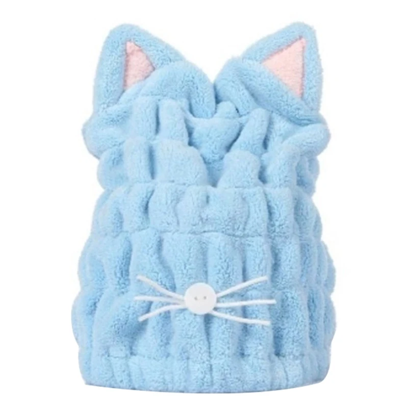

1 Pcs Lovely Cat Drying Towel Bath Shower Quick Dry Hair Hat Cap Microfiber After Shower Hair Drying Wrap Towel