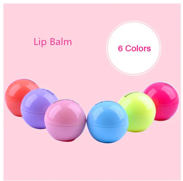2017 New Popular Cute Round 60pc/lot Ball Lip Balm girls clolorful Lip