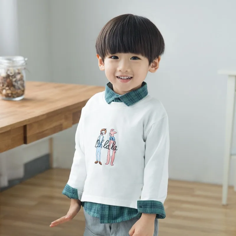 Girls Boys Shirts Blouse Children Kids Baby Shirt Spring Autumn Winter Long Sleeved Cartoon Bunny Size for 3, 4, 5, 6,7 Years (1)