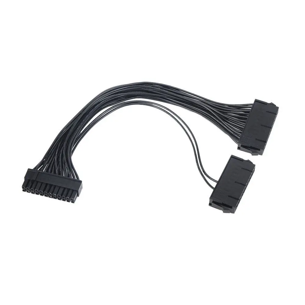 20+4Pin Upgrade Dual PSU ATX Power Supply Adaptor Cable Connector for Mining 11/"