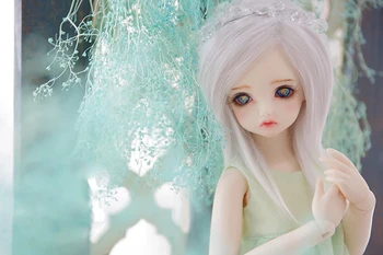 

BJD Doll Fur Wig shallow silver long straight wigs for 1/3 1/4 1/6 1/8 1/12 BJD DD SD MSD MDD YOSD XAGA doll accessory