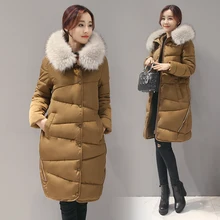 New 2016 Winter Jacket Women’s Parkas Coat Thicken Large Real Raccoon Color Fur Collar Hooded Coat Woman Outwear Top Quality