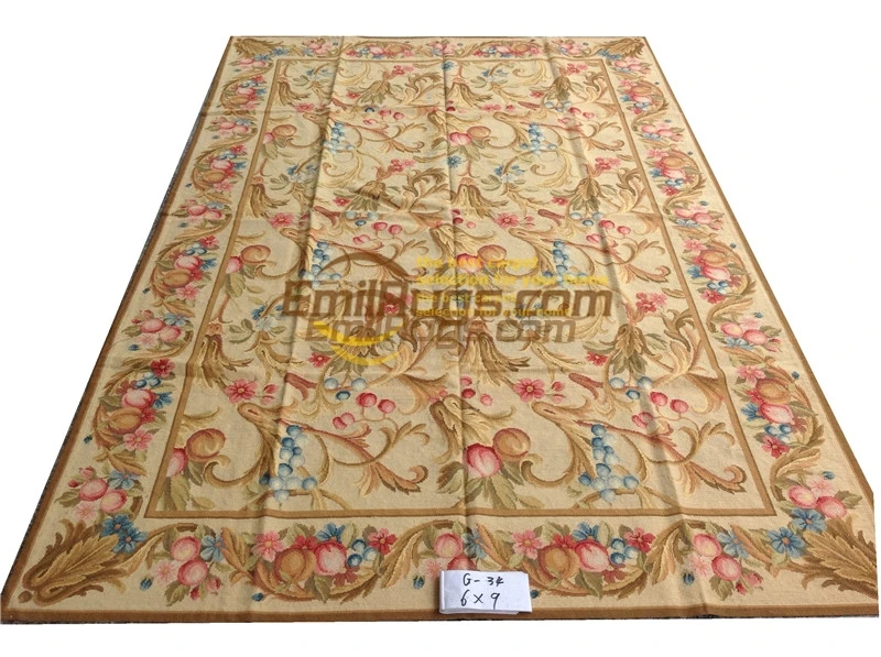 

Elegant French Design Woolen Needlepoint Various Flower Decorative Needlepoint Sofa Floor Use Luxury
