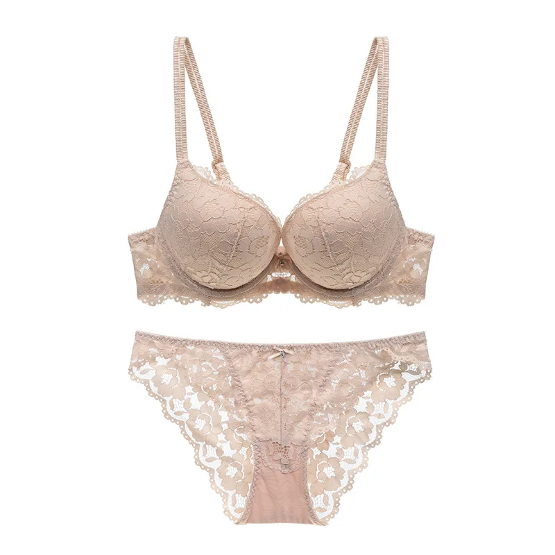 Женский комплект кружевного нижнего белья с чашкой пуш ап|bra set|women bra setbra and panty |
