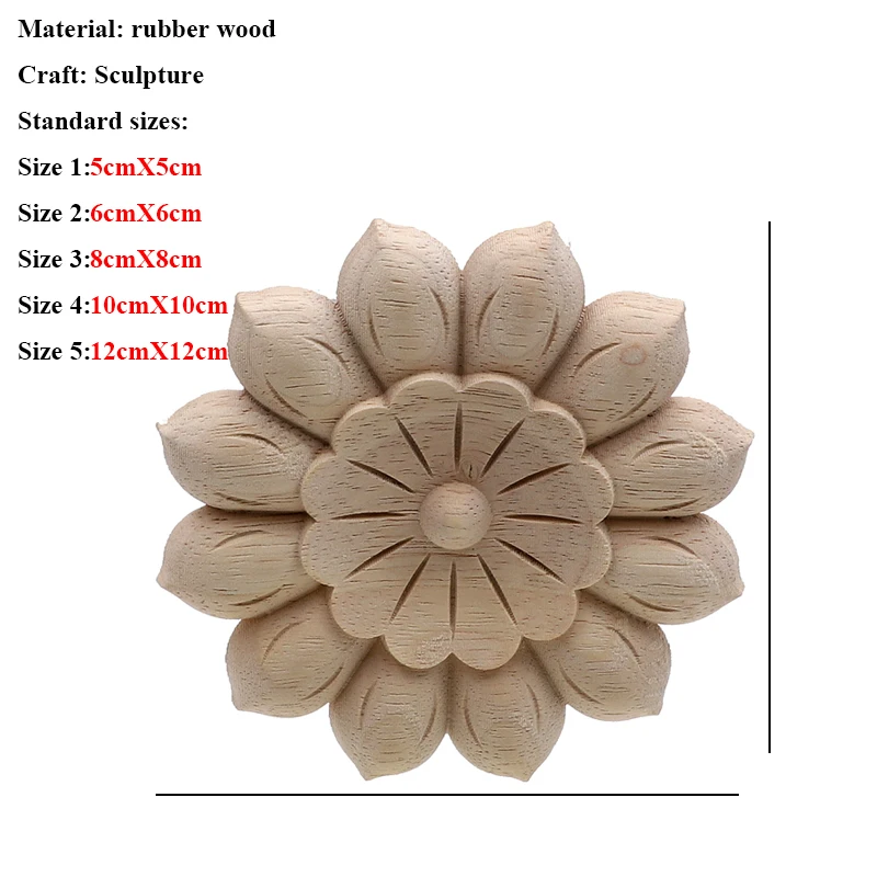 Vintage Unpainted Wood Carved Decal Corner Applique Frame For Home Furniture Wall Cabinet Door Decorative Wooden Miniature Craft