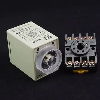 

12VAC Power On Delay AH3-3 Timer 0-6 min Relay With Socket Base PF083A