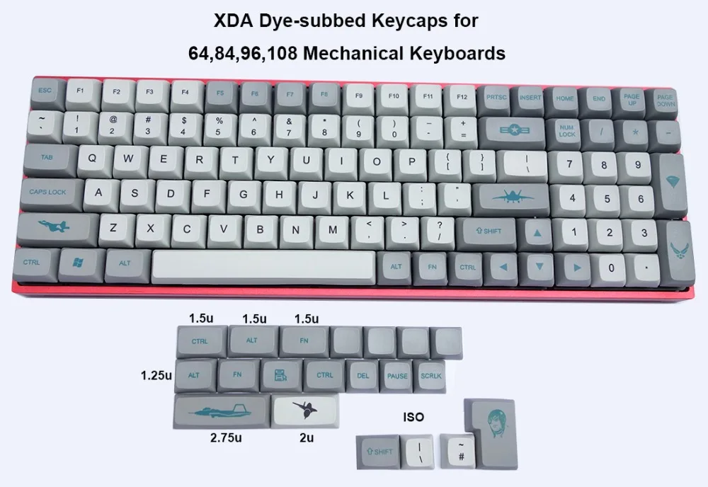 120-key F-22 XDA PBT Dye-subbed keycaps ANSI ISO для Cherry MX переключатели для 64 84 87 96 104 108 механическая клавиатура