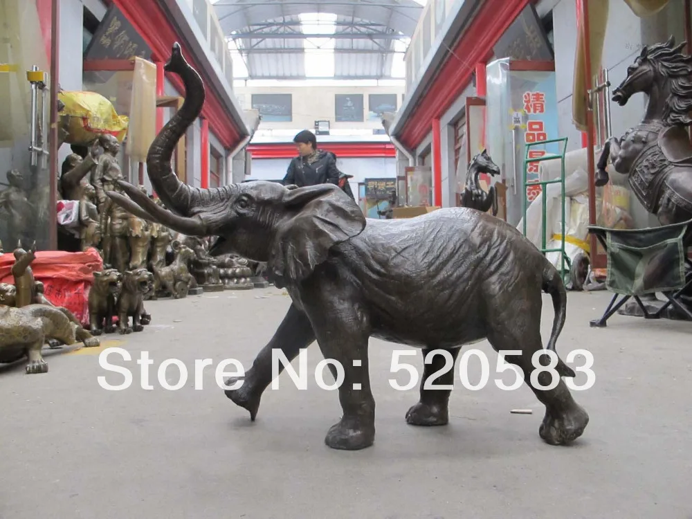 

free 22"Chinese Art Bronze sculpture Proboscidea Elephant King of forest Statue fast