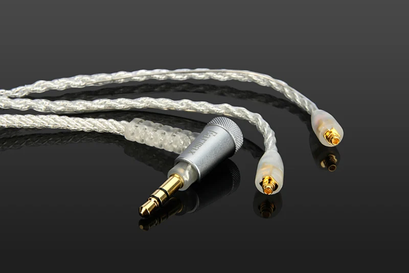 Кабель для наушников Earmax MMCX, разъем 3,5 мм, кабель для обновления аудио с серебряным покрытием, волнистый провод для Shure для JVC для UE для Westone