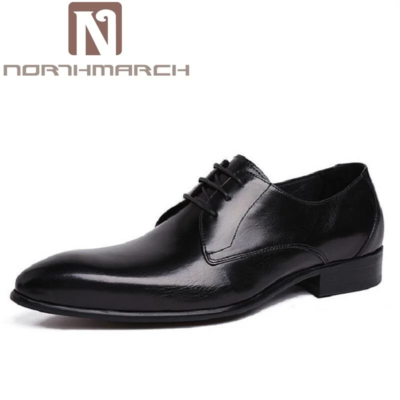 

NORTHMARCH Genuine Leather Men Dress Shoes Men Oxfords Shoes Formal Top Quality Pointed Toe Luxury Shoes For Men Mannen Schoenen