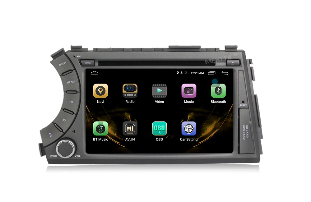 Cheap HD 2G RAM Android 7.1 2 DIN Car DVD for ssangyong Actyon Kyron with car gps radio for ssangyong actyon kryon 1080p support SWC 12