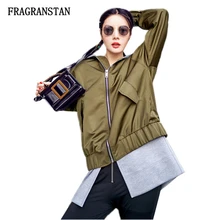 Имитация двух частей армейское зеленое мозаичное яркое цветное пальто с капюшоном женские осенние зимние новые винтажные модные уличные куртки JQ343