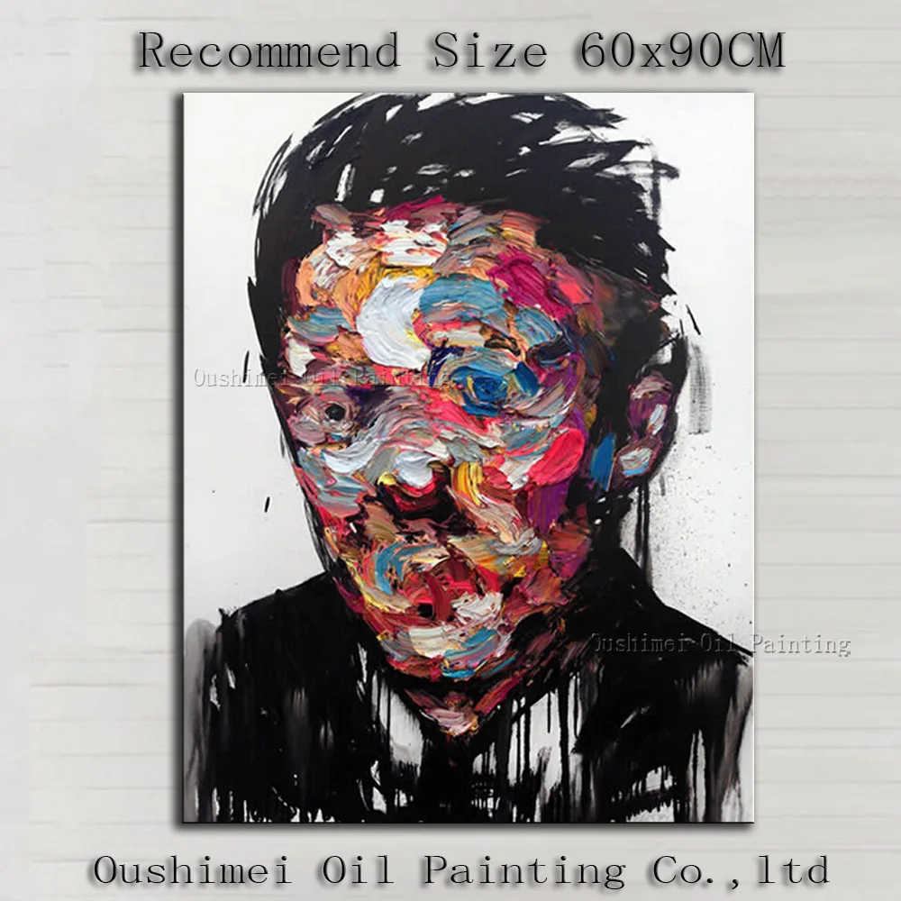 

Professional Artist Handmade High Quality Knife Painting Portrait Oil Painting On Canvas Handmade Unique Abstract Portrait Work