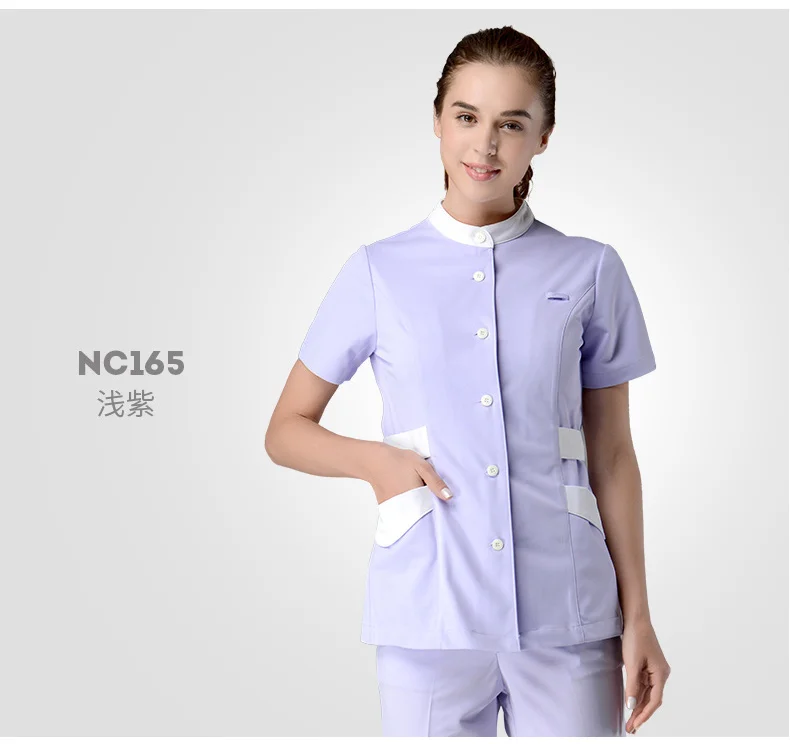 Ruyi L-Pink nurse wear с коротким рукавом женская салон красоты Рабочая одежда модный раздельный костюм брюки для медсестер летние брюки