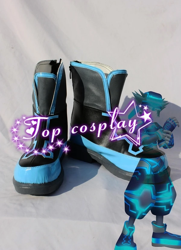 Kingdom Hearts Sora Cosplay Boots shoes black/blue KH003shoe cost