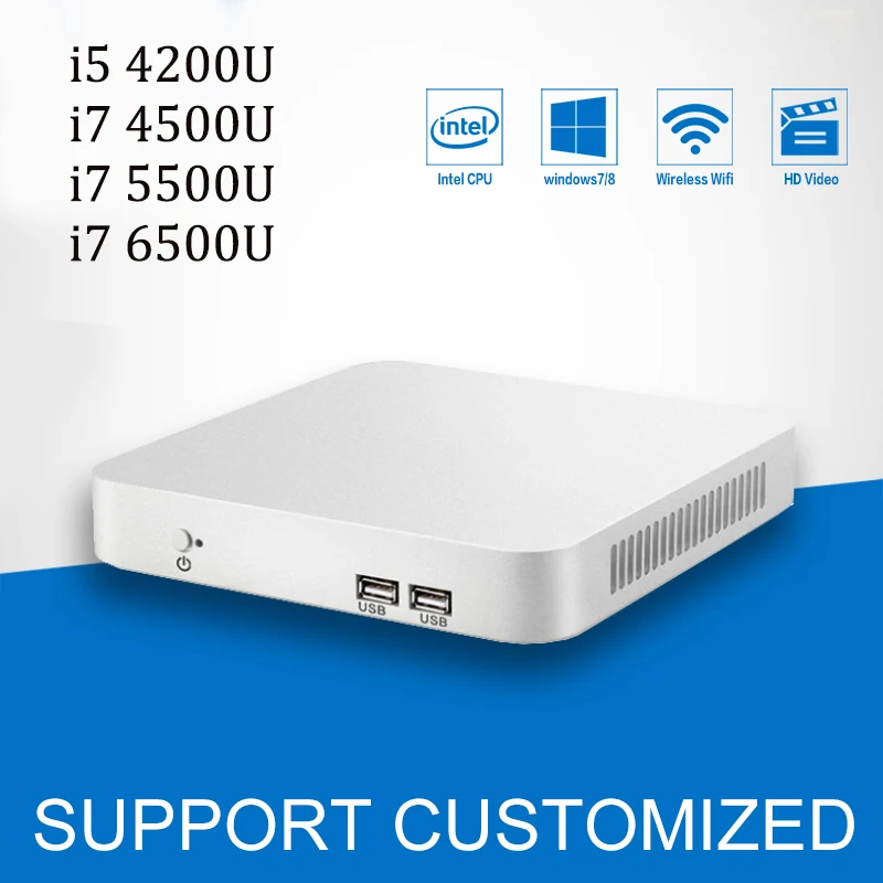 

Intel Core i7 Computer 6500U 5500U 4500U Mini PC Office Computer 4K HTPC Gaming Computer i5 4200U Windows 10 With CPU Fan HDMI