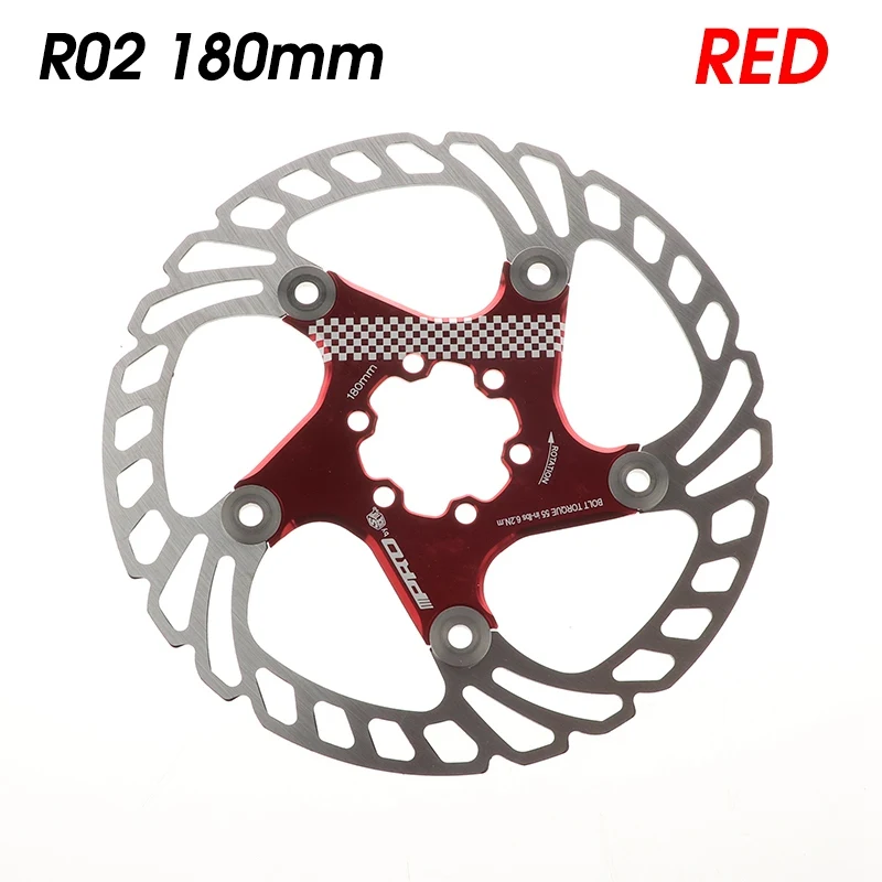 Уникальная велосипедная рама дисковый тормоз MTB тормозной поплавок вращающийся диск роторы 160 мм 180 мм тормоза дорожного велосипеда колодки поплавок роторы части велосипеда - Цвет: 180mm Red