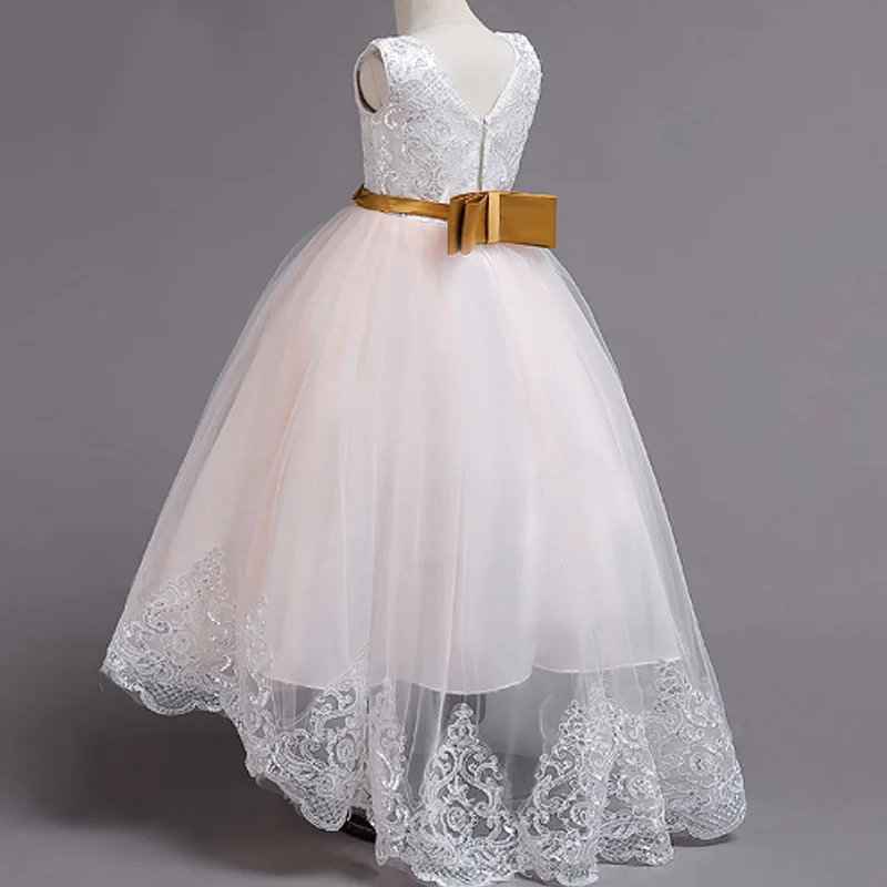 

2018 New Kids Dresses For Girls Summer Teenagers Wedding Dress Party Long Dress For Kids Clothes Lace Bridesmaid Maxi Dresses