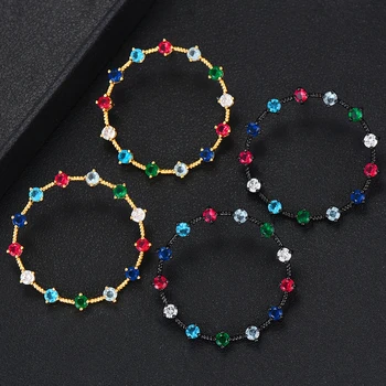 

GODKI Trendy Unique Design Round Shape Stud Earring for women Wedding Cubic Zircon CZ Dubai Bridal Earring Bohemian Hot 2019