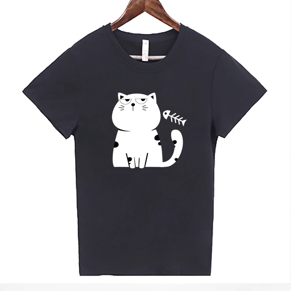 

Women Fashion Graphic Tees Women Polyester Casual Summer Tees & Tops Black Harajuku Animal Bear Footprints Kawaii Tee Shirts